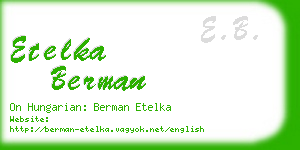 etelka berman business card